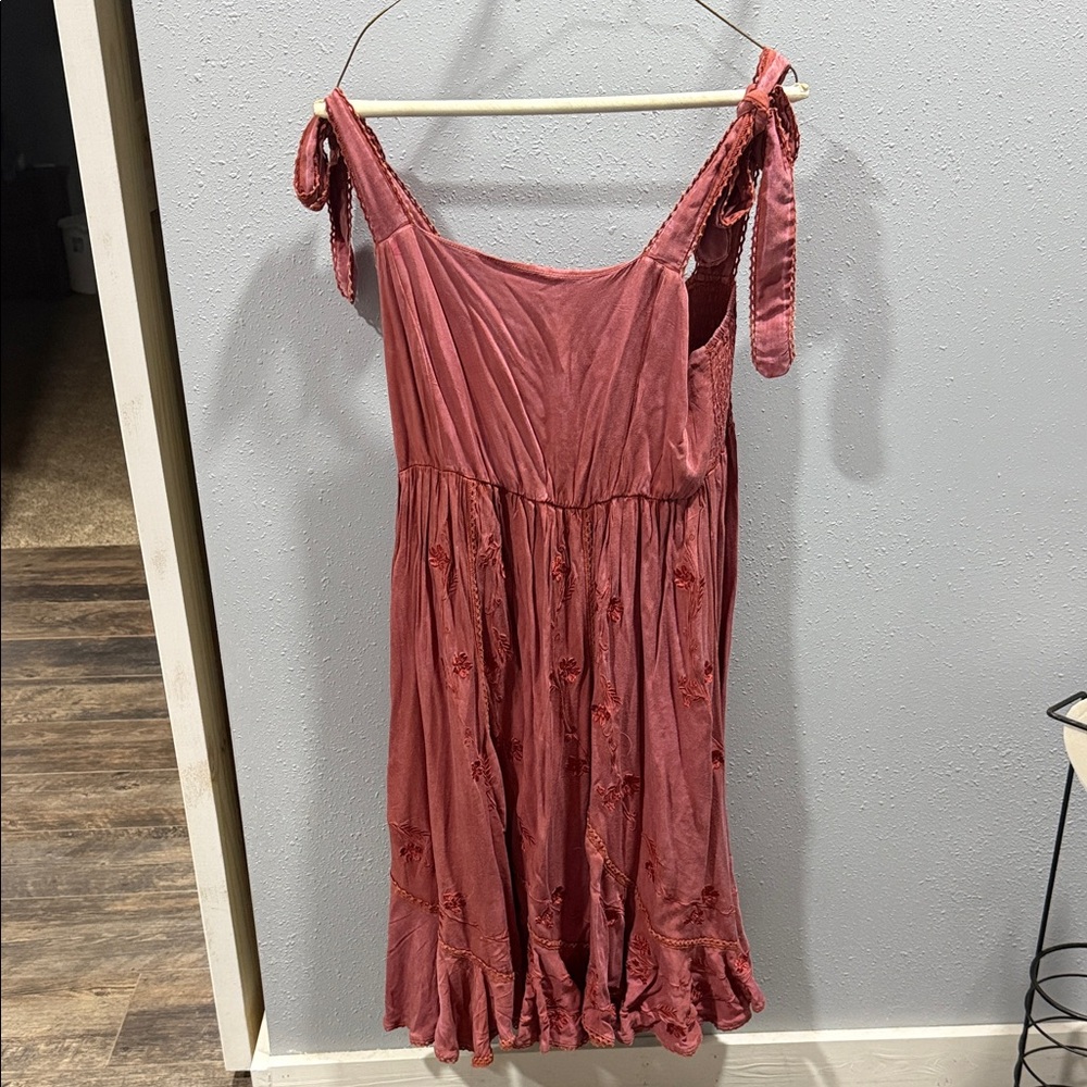 Pink Dress with Tie Straps